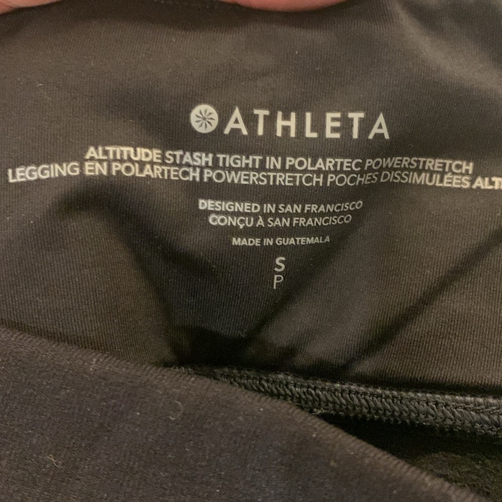 ATHLETA, Altitude stash tight in polartec power stretch, s/p,  like new - Picture 2 of 9